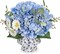 Artificial Flowers Mixed Daisy Eucalyptus Leaf Berries Fake Flowers, Large Blue and White Ceramic Vase Realistic Silk Flowers Bouquet for Home Decor Indoor Wedding Farmhouse